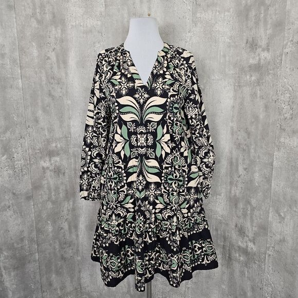 Fat Face Womens 10L Tall Amy Mosaic Leaf Floral‎ Tunic Long Sleeve Dress - Picture 1 of 9